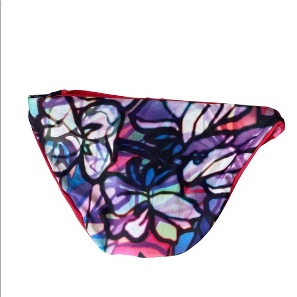 Becca by Rebecca Virtue Reversible Bikini Bottom Red/Multi Color NWT Size Large - Picture 3 of 8